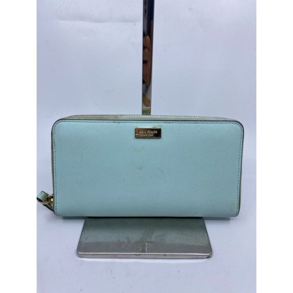Kate Spade Women's Aqua Blue Zipper Wallet - Picture 2 of 8